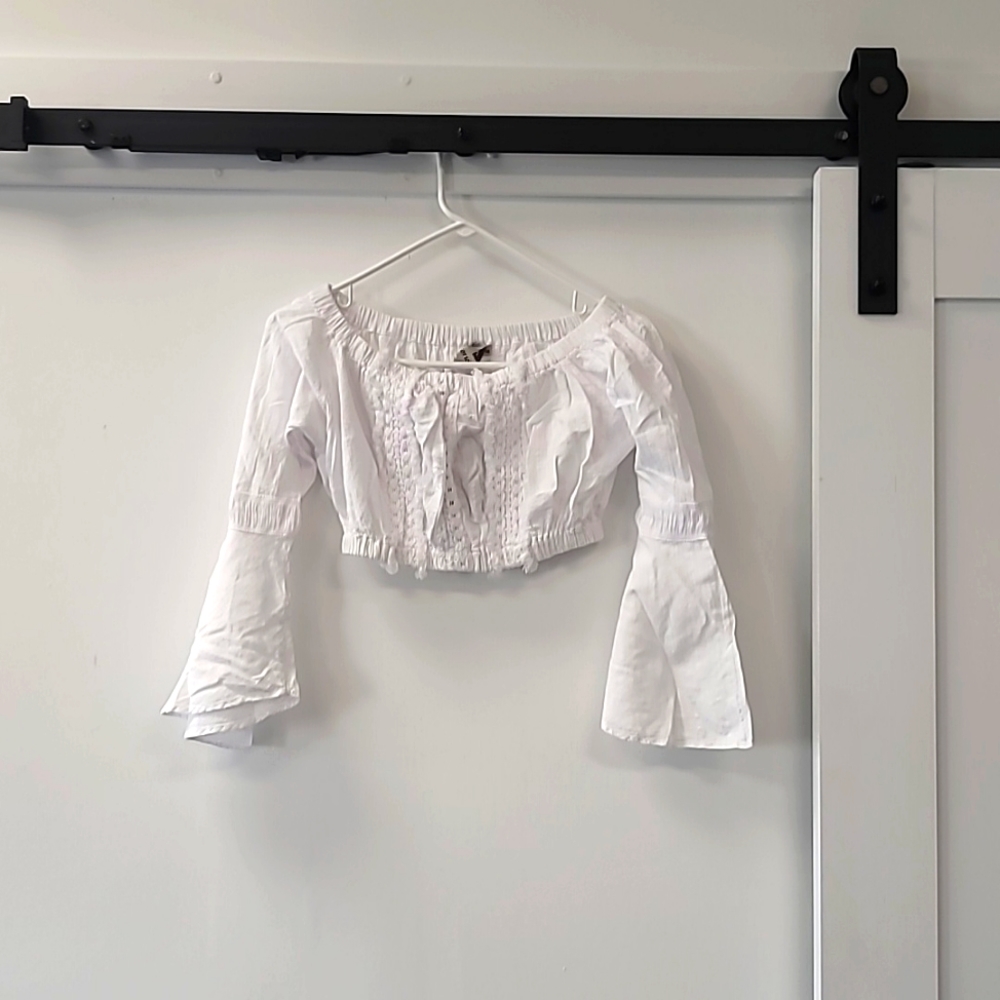 Long Sleeve Boho Crop Top
